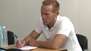 Two young students fucked each other under the table in class