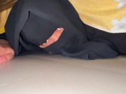 Arab Hot Maid Stuck When She Clean Under Bed - Big Ass Hijabi Girl Wear Abaya Niqab & Panty