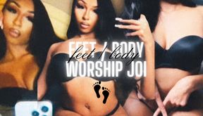 EBONY FOOT / BODY WORSHIP JOI