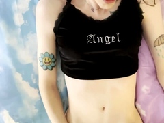 Solo ladyboy masturbation