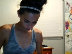 Cute teen girl with a boner