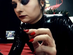 Latex slut solo anal masturbation