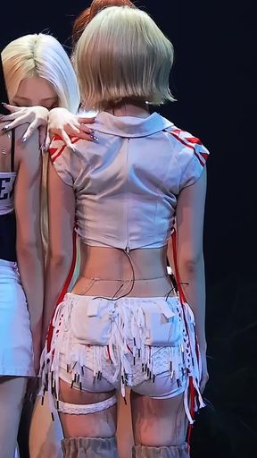 Curvy K-pop fan plays with her belly button