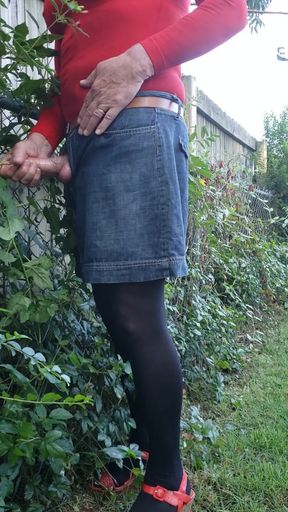 Must-share moment from &quot;Cd outdoors in pantyhose, leotard. Urethral sound, masturbate and cum on miniskirt.&quot;