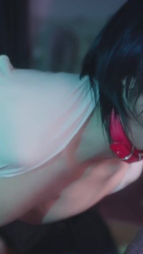 Asian Femboy Sloppy Deepthroat and Cumshot