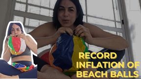 Record for inflating beach balls with my mouth
