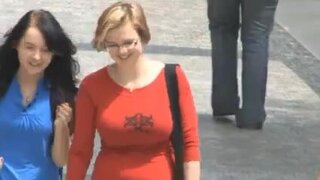 big-titted in the street