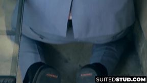 Cristian Sam and Dani Robles suited anal ramming deep raw