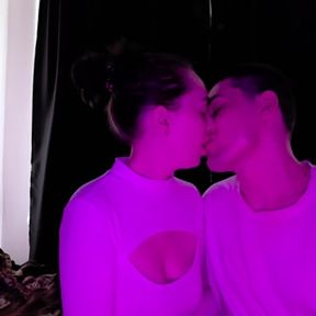 Kissing to orgasm with neck kisses