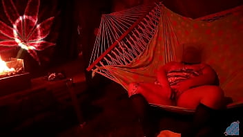 Solo masturbation of my wet pussy in the hammock Hammock Hussy 2