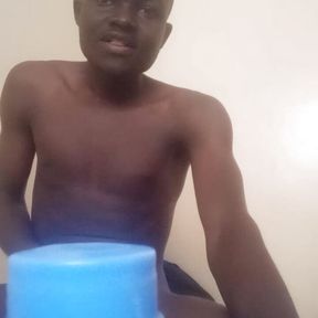 Black African college teen caught musterbating in bed early morning