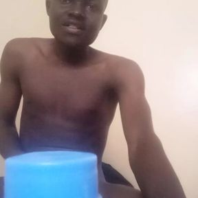 Black African college teen caught musterbating in bed early morning