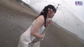 Steamy T Back Stroll with a First Time Outdoor Peach That Drives Nonstop Release Part.1