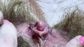 Intense Close-up of Big Clit Orgasm&#x1F4A6; POV with Hairy Pussy&#x1F32E;&#xFE0F;