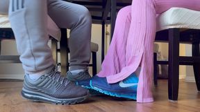 Blonde Gym Baddie Tyler Lynn Plays Footsies with Gym Buddy | Socks | Shoe Play | Barefoot Footsie