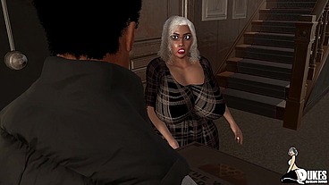 Old Ebony church lady ride her big dick neighbor