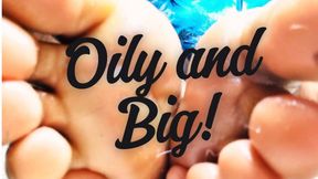 Oily and Big! Mistress Rubs her Giantess Feet!