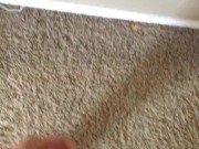 Long jerkoff session ends with load on mirror