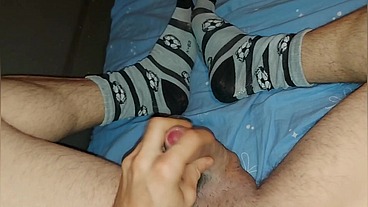 College Nerd with big cock and sweaty socks