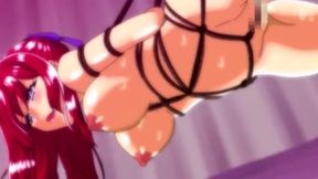 Ms Daily Life In The S House 1 - Busty Anime Redhead Is Tied Up And Dudes Jerk Off On Her