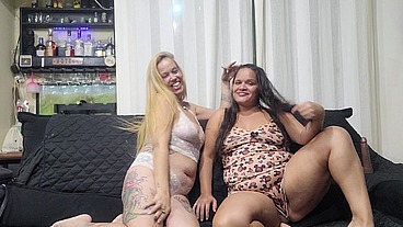 Punheta guiada em dose dupla Fada Mel e Paty Bumbum