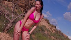 sexy brunette with stunning body outdoor ass fucked