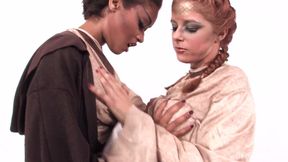 Jedi Master Skin uses special powers  to make her cum