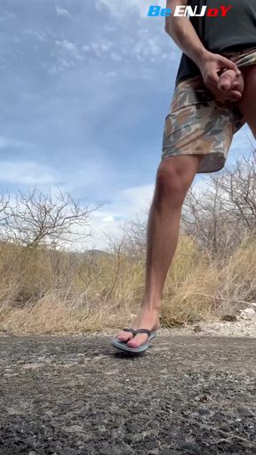 BeENJoY - 2 Risky Shows Off on the Beach Completely Naked in Front of Walkers and Motorists   Clip 1
