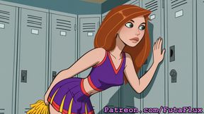Futanari Kim Possible Masturbating, Cumshots, Self-Sucking