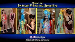 Messy Lola Swimsuit Filling and Sploshing