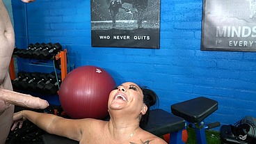 Huge Ass Latina Milf with Giant Tits Fucking Big Cock Stud at Gym