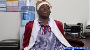 Assfucked office stud enjoys threeway action