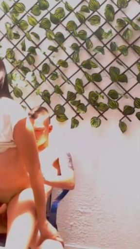 Young Colombian woman with good breasts fucking in the yard of her house   Clip 1