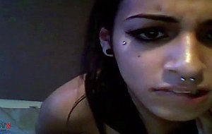 Tall brunette tranny webcam solo