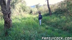 Nice Stepson Lured By Grandpa In The Forest For Bare Drilling