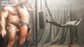 Bear tattooed American Jason Collins fucked in the ass, big cock