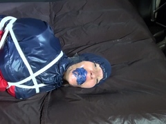 Bound, Pantygagged and Hooded in Rainwear