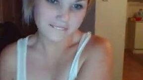 Passionate light-haired seductress teases me on webcam