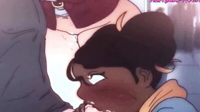 Hot public sex with a cartoon teen and her big dicks in a bus