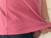 Teen jock jerks cock thru jeans PT. 1