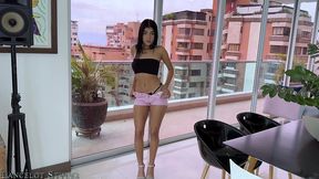 the teenager gissell fontana in a 2 in 1 fort