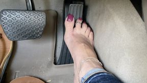 JOI BMW Driving To My Feet In Rainbow Flip Flops