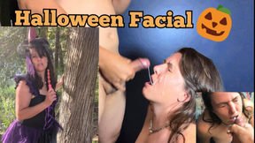 Halloween BIG COCK Cum In Mouth Facial by Horny Wet Witch