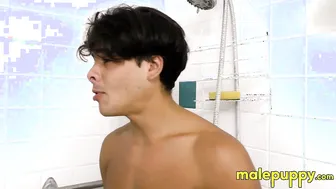 Latino twink Julian Jaden humiliated by silver daddy coach and friend