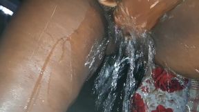 The Maid After Being Fucked Taking a Bath in the Dark