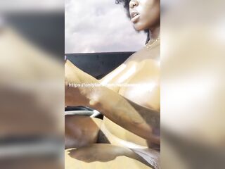 Risky Nudity!i Enjoyed Driving Stripped Playing with My Curly Twat,large Boobs with Car Windows Down People Watching for 30min
