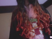 Demon Slayer Nezuko Cosplay, Hot Cum Desire more than Ever!