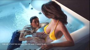 AWAM #53 Sam in hot tub with Sophia