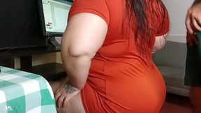 My stepmom has such a big, round ass that whenever I have her around my cock gets hard