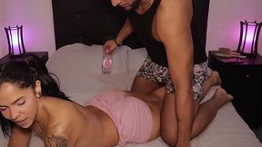 Perfectly shaped brunette given her boyfriend's hard cock in bedroom romance